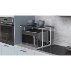 Подставка для микроволновки Kitchen K301 Ferrum-decor 400x550x350 Белый металл ДСП Сосна Кембра 16 мм (KITCH30116)