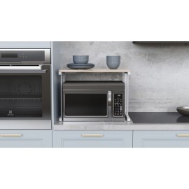 Підставка для мікрохвильовки Kitchen K301 Ferrum-decor 400x550x350 Білий метал ДСП Дуб Сан-Марино 16 мм (KITCH30110)