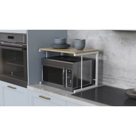 Підставка для мікрохвильовки Kitchen K301 Ferrum-decor 400x550x350 Білий метал ДСП Дуб Сонома 16 мм (KITCH30112)
