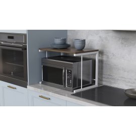 Підставка для мікрохвильовки Kitchen K301 Ferrum-decor 400x550x350 Білий метал ДСП Дуб Сонома Трюфель 16 мм (KITCH30113)
