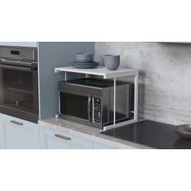 Подставка для микроволновки Kitchen K301 Ferrum-decor 400x550x350 Белый металл ДСП Белое 16 мм (KITCH30109)