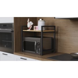 Підставка для мікрохвильовки Kitchen K303 Ferrum-decor 500x550x350 Чорний метал ДСП Дуб Артізан 16 мм (KITCH30306)