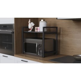 Підставка для мікрохвильовки Kitchen K303 Ferrum-decor 500x550x350 Чорний метал ДСП Сосна Кембра 16 мм (KITCH30308)