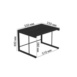 Підставка для мікрохвильовки Kitchen K301 Ferrum-decor 400x550x350 Чорний метал ДСП Сосна Кембра 16 мм (KITCH30108)