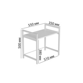 Підставка для мікрохвильовки Kitchen K303 Ferrum-decor 500x550x350 Білий метал ДСП Білий 16 мм (KITCH30309)