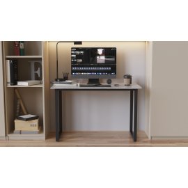 Стол письменный Кнап 2 Ferrum-decor 750x1000x700 Черный металл ДСП Бетон 16 мм (KNAP2031)