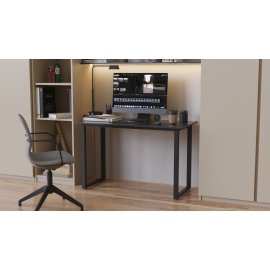 Стол письменный Кнап 2 Ferrum-decor 750x1000x600 Черный металл ДСП Сосна Кембра 16 мм (KNAP2008)