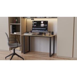 Стол письменный Кнап 2 Ferrum-decor 750x1200x600 Черный металл ДСП Дуб Сонома 16 мм (KNAP2012)