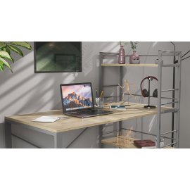 Письменный стол Ferrum-decor Серии Конект c этажеркой 75x120x60 серый ДСП Дуб Сонома 16мм
