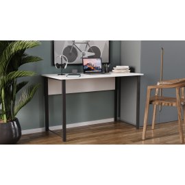 Письменный стол Ferrum-decor Курт 75x120x60 черный ДСП Белое 16мм