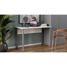 Письменный стол Ferrum-decor Курт 75x140x60 серый ДСП Белое 16мм