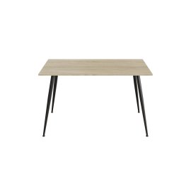 Стол кухонный Марсель 40 Ferrum-decor 75x120x70 Черный металл ДСП Дуб Сонома 16 мм (MAR4011)