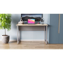 Письменный стол Ferrum-decor Майк 75x140x60 серый ДСП Дуб Сонома 16мм