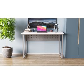 Письменный стол Ferrum-decor Майк 75x100x60 серый ДСП Белое 16мм