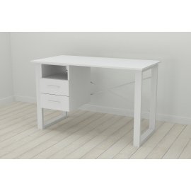 Письменный стол с ящиками Ferrum-decor Оскар  750x1400x700 металл Белый ДСП Белое 16 мм (OSK0071)