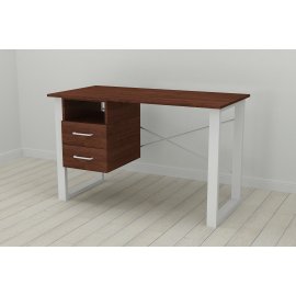 Письменный стол с ящиками Ferrum-decor Оскар  750x1200x600 металл Белый ДСП Венге 16 мм (OSK0010)