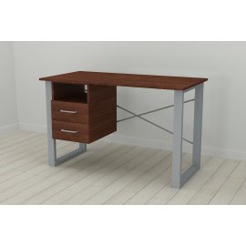 Письмовий стіл з ящиками Ferrum-decor Оскар 750x1200x600 метал Сірий ДСП Венге 16 мм (OSK0017)