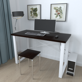 Письмовий стіл Ferrum-decor Драйв 750x1200x700 Білий метал ДСП Венге Магія 32 мм (DRA227)