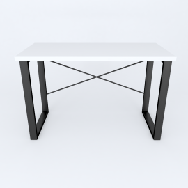 Письменный стол Ferrum-decor Драйв 750x1400x700 Черный металл ДСП Белое 32 мм (DRA232)