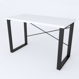 Письменный стол Ferrum-decor Драйв 750x1400x600 Черный металл ДСП Белый 32 мм (DRA169)