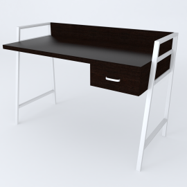 Письмовий стіл Ferrum-decor Комфорт 750x1000x600 Білий метал ДСП Венге Магія 32 мм (KOMF017)