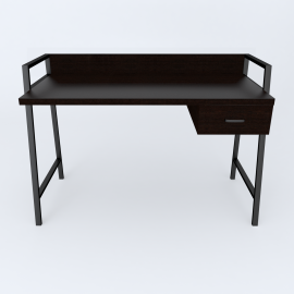 Письмовий стіл Ferrum-decor Комфорт 750x1000x600 Чорний метал ДСП Венге Магія 32 мм (KOMF003)