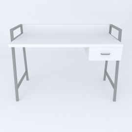 Письменный стол Ferrum-decor Комфорт 750x1000x600 Серый металл ДСП Белое 32 мм (KOMF008)