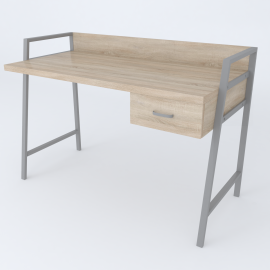 Письмовий стіл Ferrum-decor Комфорт 750x1200x600 Сірий метал ДСП Дуб Сонома 32 мм (KOMF032)