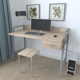 Письменный стол Ferrum-decor Комфорт 750x1200x600 Серый металл ДСП Дуб Сонома 32 мм (KOMF032)