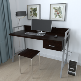 Письменный стол Ferrum-decor Комфорт 750x1000x600 Серый металл ДСП Венге Магия 32 мм (KOMF010)