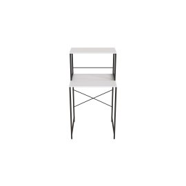 Стелаж полку Бафрум 402 Ferrum-decor для пральної машини 133,5x70,5x60,5 Чорний метал ДСП Білий 16 мм (BED40206)