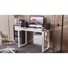 Письменный стол с ящиками Ferrum-decor Оскар  750x1400x700 металл Белый ДСП Белый 16 мм (OSK0071)