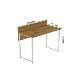 Комп'ютерний стіл Ferrum-decor Скай 75x100x70 білий ДСП Дуб Артізан 16мм (SKA2065)