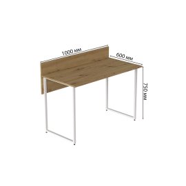 Комп'ютерний стіл Ferrum-decor Скай 75x100x60 білий ДСП Дуб Артізан 16мм (SKA2060)