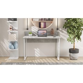 Стол письменный Скай Ferrum-decor 75x100x60 Белый металл ДСП Бетон 16 мм (SKA3001)