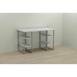 Письменный стол Ferrum-decor Карэн 76x140x60 серый ДСП Белое 32мм