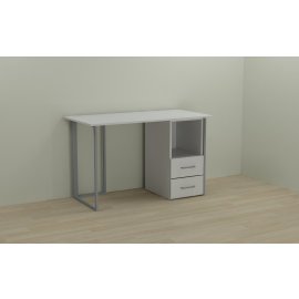 Письменный стол Ferrum-decor Отто 75x140x60 серый ДСП Белое 16мм