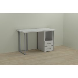 Письменный стол Ferrum-decor Отто 76x140x70 серый ДСП Белое 32мм
