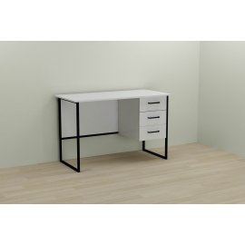 Письменный стол Ferrum-decor Гарри 75x140x70 черный ДСП Белое 16мм