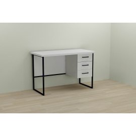 Письменный стол Ferrum-decor Гарри 76x140x70 черный ДСП Белое 32мм