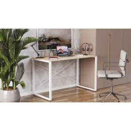 Письмовий стіл Ferrum-decor Серії Конект 75x120x600 білий ДСП Дуб Сонома 16мм