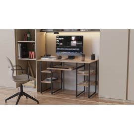 Письменный стол Ferrum-decor Тим 75x120x60 черный ДСП Белое 16мм