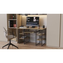 Письменный стол Ferrum-decor Тим 75x140x60 черный ДСП Дуб Сонома 16мм