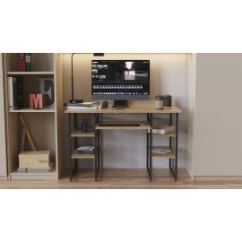 Письменный стол Ferrum-decor Тим 75x120x60 черный ДСП Дуб Сонома 16мм