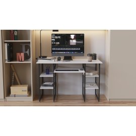 Письменный стол Ferrum-decor Тим 75x120x70 черный ДСП Белое 16мм