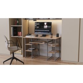 Компьютерный стол Ferrum-decor Тим 75x140x60 серый ДСП Сосна Кембра 16мм