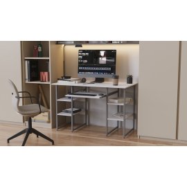 Письменный стол Ferrum-decor Тим 75x120x60 серый ДСП Белое 16мм