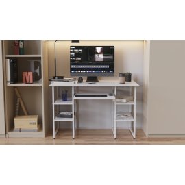 Комп'ютерний стіл Ferrum-decor Тім 75x140x60 білий ДСП Біле 16мм