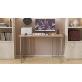 Письменный стол Ferrum-decor Ханна 75x100x60 серый ДСП Дуб Сонома 16мм