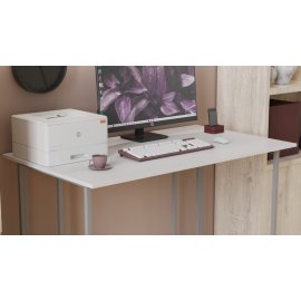Письменный стол Ferrum-decor Ханна 75x140x70 серый ДСП Белое 16мм